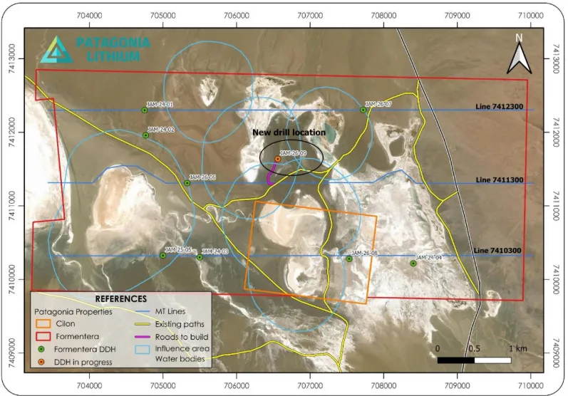Mapa de la ubicación del pozo JAM 26-08 y JAM 26-09
