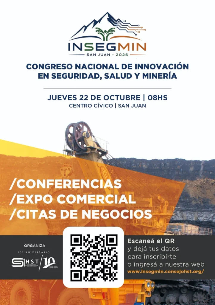 Afiche de INSEGMIN 2026, Congreso Nacional de Innovación en Seguridad, Salud y Minería en San Juan.