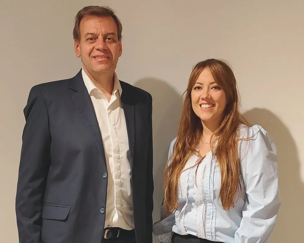 Osvaldo Yacante y Carolina Bartol, presidente y vicepresidenta del Consejo de Profesionales de Higiene y Seguridad de San Juan.