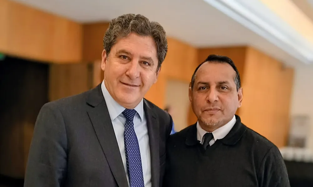 gustavo fernandez, ministro de produccion de san juan y daniel gomez, representante de TBEA