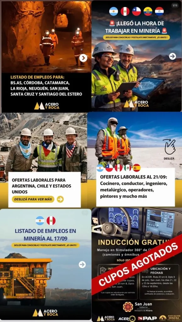 ofertas laborales de acero y roca