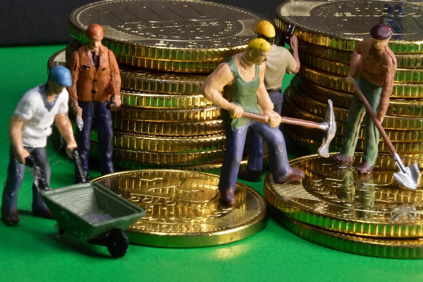 Proveedores  trabajando el oro, imagen conceptual.