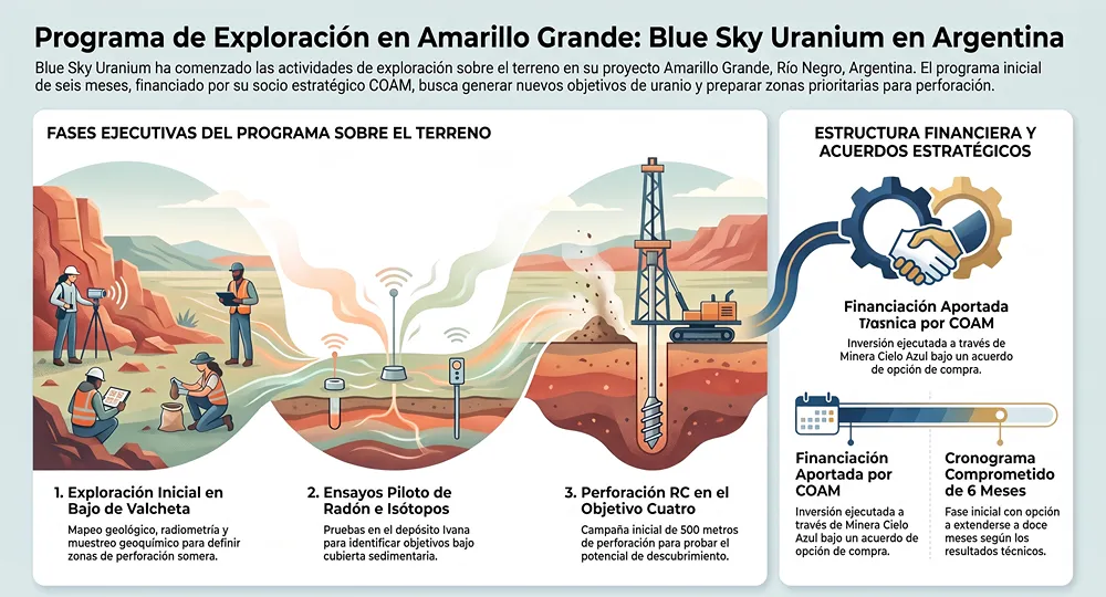 infografia sobre programa de exploracion de cerro amarillo grande 