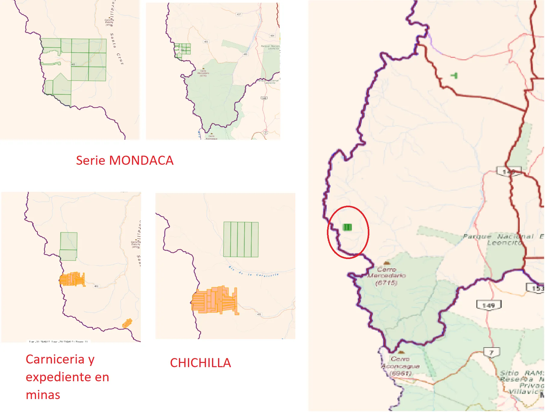 Contenido Original de ACERO Y ROCA - Prohibida su reproducción Mapa catastral unificado del complejo El Pachón de Glencore en Calingasta San Juan