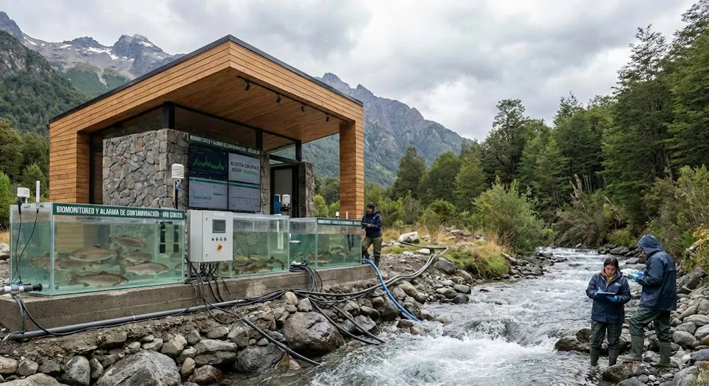 Estacion de monitoreo continuo del sistema de alerta temprana rio jachal instalada en el cauce