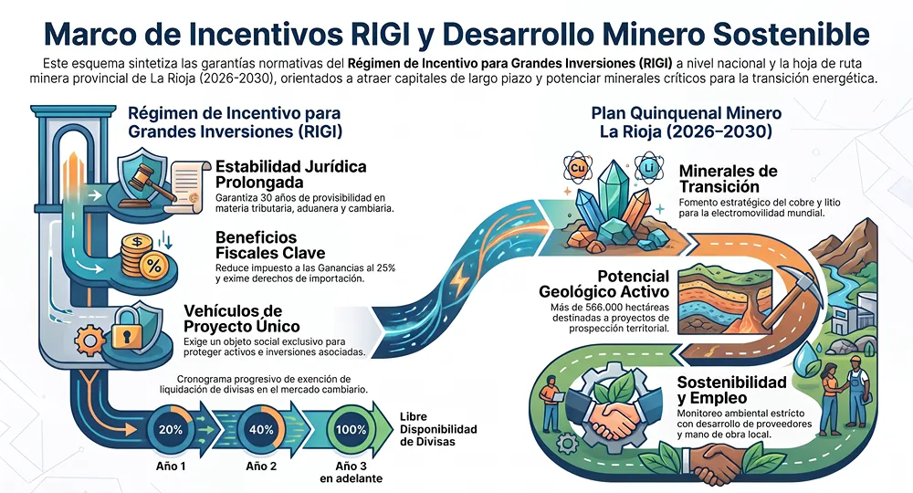 Infografía sobre el marco de incentivos del RIGI