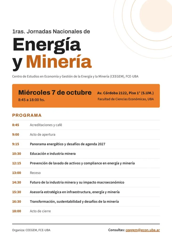 programa del primer día de las jornadas nacionales de energia y minería del ceegem