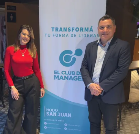 Andrés García, director ejecutivo de El Club del Manager y Sabrina Cerdera, especialista en neurotransformación organizacional y fundadora de Nexus