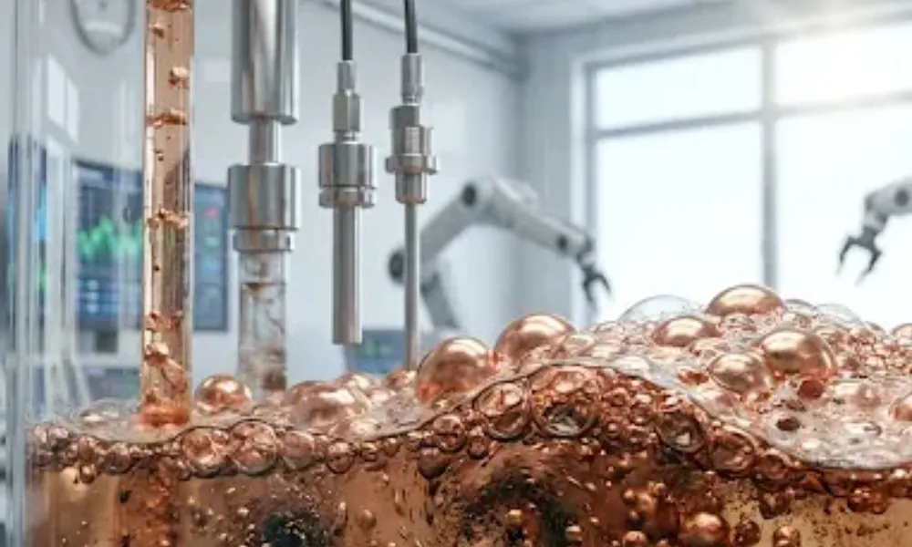 Contenido Original de ACERO Y ROCA – Prohibida su reproducción Planta industrial de procesamiento de mineral de cobre e inteligencia artificial