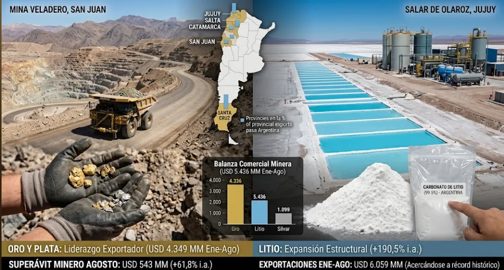 La minería argentina aportó divisas récord y roza en ocho meses su mejor marca histórica anual