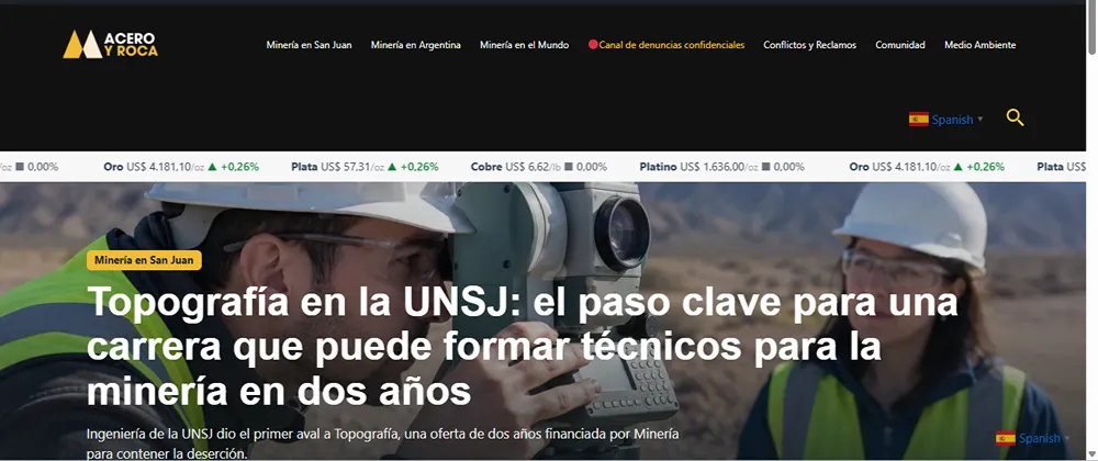 ACERO Y ROCA renueva su plataforma digital para potenciar la voz de la minería regional