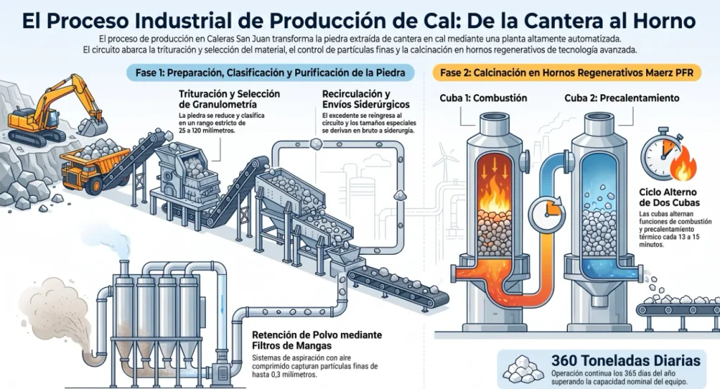 Infografía del proceso de la cal.